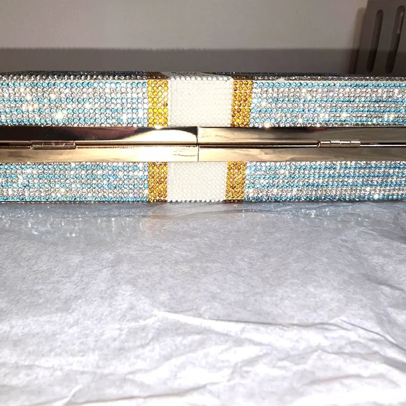 Blue and Silver Money Clutch-New - Picture 6 of 8